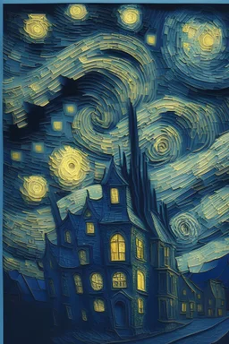 Architecture starry night van Gogh