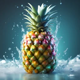 Refreshing, icy cold pineapple With 3D technology and 8K resolution In attractive colors