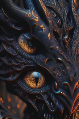 Black colorful demon,surreal, intricate, high detail, smooth, macro sharp focus, centered