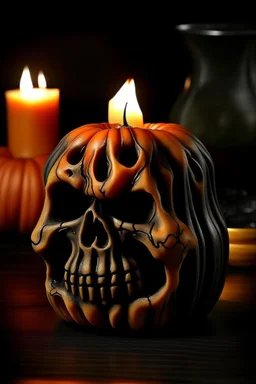 Grim ripper pumpkin candle, Halloween