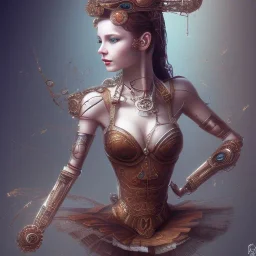 Biomechanical steampunk bailarina