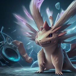 Mystery pokemon,Ambiance dramatique, hyperrealisme, 8k, high quality, lot of details, fit within portrait