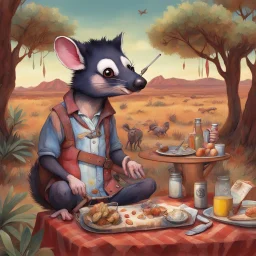the peculiar picnic of the painted possums: an artful adventure in the outback --v 6.0 --style raw