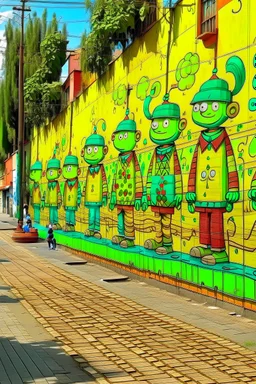 Street art in the style of Os Gemeos