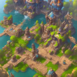 architecture concept in dofus，vertical view