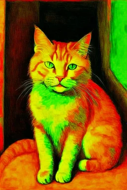 Portrait of a cat by Van Gogh