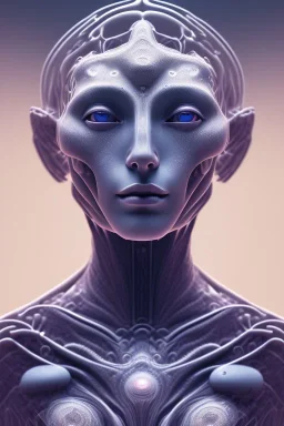 portrait full human body, meditation, third eye, universe, fourth dimension, fractal, realistic, 8k, high quality, extreme detail, symmetrical nose.