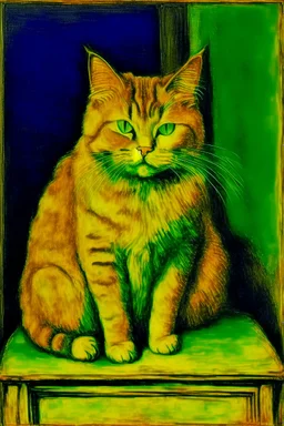 Portrait of a cat by Van Gogh