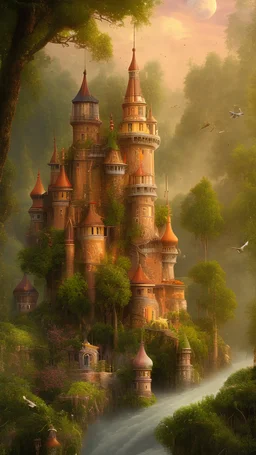 A paradise, very many and very tall trees, rivers of milk, honey and wine, huge and tall palaces under which rivers flow, a land of saffron and birds of prey.