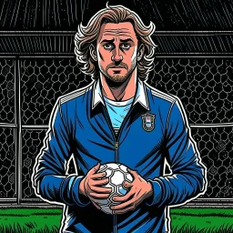 Diego Forlan Football soccer player posing. Dark detective comic. Paranormal.