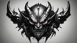 cyberpunk demon logo black and white