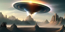 extra-terrestrial, 8K, photo realistic, highly detailed, lught ufo, light colors