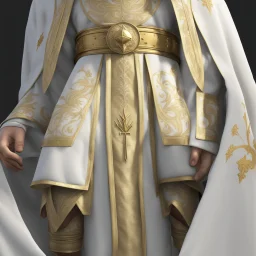 game avatar, man, portrait, pope priest, religion, white robe, gold, medieval