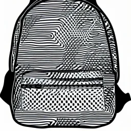 ein rucksack im schwarz weiss vector stil