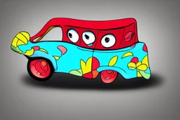 whimsical cartoon car