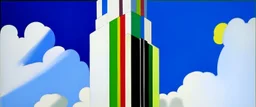 A white art museum in the sky painted by Alexej von Jawlensky