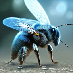 Ultra realistic bee. epic, highly detailed, concept art, unreal engine 5, god rays, ray tracing, RTX, lumen lighting, ultra detail, volumetric lighting, 3d, finely drawn, high definition, high resolution.