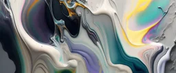 Painting, colors, poured colors, light colors, glossy, marble, gray