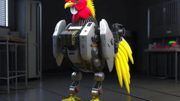 CHICKEN robot, sci-fi, cyberpunk, full body, ultra realistic, virtual reality