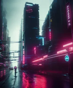 bright moonlight, circular white moon, 3D, beautiful, light reflecting, city, midnight, rainy night, neon, cyberpunk