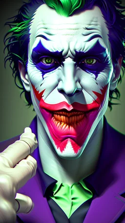 handsome joker, high delicate defined details, beautiful, atmospheric, matte, 3 d 8 k octane rendered, sharp focus, illustration, high detail, ultra realistic, highly saturated colors