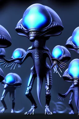 aliens invade clean art NFT, blender 3d