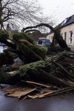 a fierce storm swept through the village, knocking down trees and causing chaos