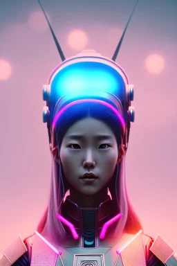 portrait, Asian cyborg woman, samurai warrior :: symmetry photography, cyberpunk style, pink hair, perfect eyes, samurai helmet, samurai army, katana, japanese traditional pattern, pink, white, black, glow eyes, cinematic, Ultra realistic, dark scene, soft color, highly detailed, unreal engine 5, RTX, ultra detail, 3d, finely drawn, high definition.