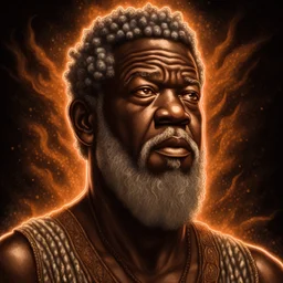 Bill Russell as god, mythical, artwork