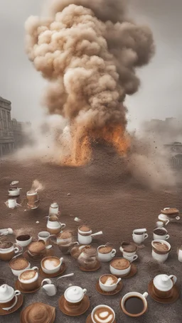 Huge explosion of coffee