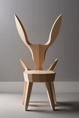 A rabbit shaped arm chair.