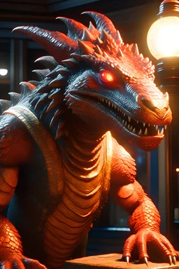 dragon bear alien , unreal engine 5, concept art, art station, god lights, ray tracing, RTX, lumen lighting, ultra detail, volumetric lighting, 3d