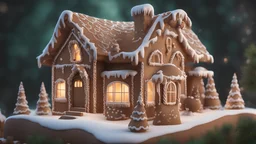 3D illustration of the magic gingerbread house. smooth 3d digital art, exquisite thee-dimensional rendering, 4K, blender, c4d, octane render , disney style 3d light, Zbrush sculpt, concept art, Zbrush high detail, pinterest Creature Zbrush HD sculpt, neutral lighting, 8k detail.