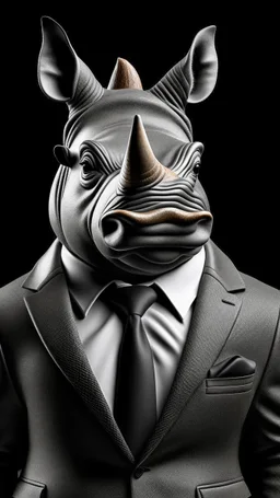 Classy rhino in suit