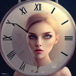 girl with clock