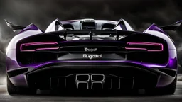 Super Evil purple and black Bugatti Centodieci merged with Hyper Sport, desktop wallpaper, 4K, Cinematic, rear view