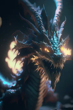 Dragon parasite creature,cinematic lighting, Blender, octane render, high quality
