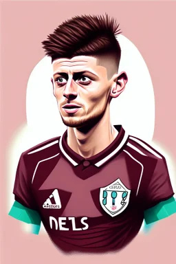 Aaron Cresswell English football player cartoon 2d