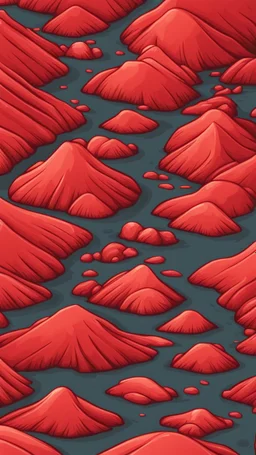 background, cartoon, top down landscape red
