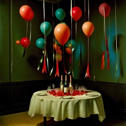 New Year's Eve party decorations designed by Rene Magritte