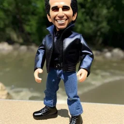 figure smile "the fonz" Fonzie arthur fonzarelli young greaser jacket winkler toy doll face boot (plastic black hair) full body in package (2 thumbsup) 2021