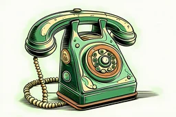 cartoon-looking vintage phone