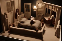 knitted scene of the movie exorcist