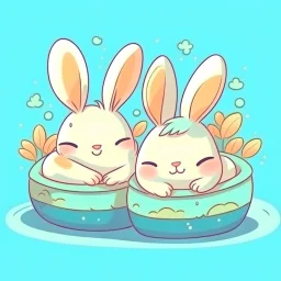 little bunnies sleeping cartoon