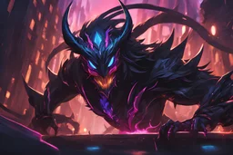 kindred venom in 8k solo leveling shadow artstyle, machine them, mask, close picture, rain, neon lights, intricate details, highly detailed, high details, detailed portrait, masterpiece,ultra detailed, ultra quality