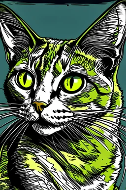 cat in comic book style