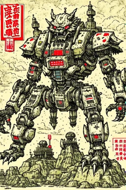 Werewolf drawn as a giant Japanese robot