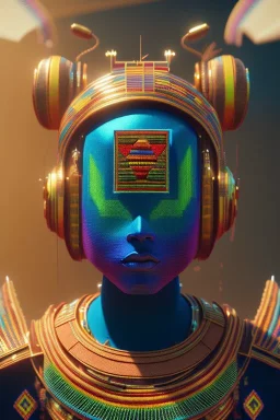 kente scene, thread, embroidery, octane render, high detail