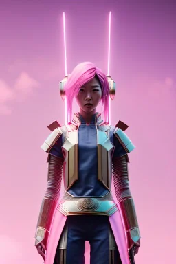 portrait, Asian cyborg woman, samurai warrior :: symmetry photography, cyberpunk style, pink hair, perfect eyes, samurai helmet, samurai army, katana, japanese traditional pattern, pink, white, black, glow eyes, cinematic, Ultra realistic, dark scene, soft color, highly detailed, unreal engine 5, RTX, ultra detail, 3d, finely drawn, high definition.