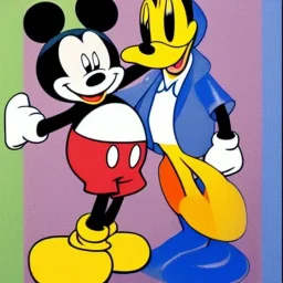 Mickey Mouse and Donald Duck restructured by Picasso